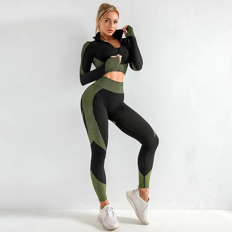 Long Sleeve Seamless Yoga Suit