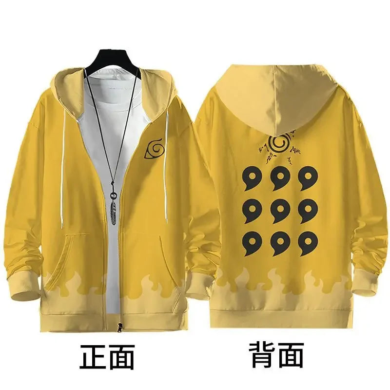 Naruto zipper hooded top