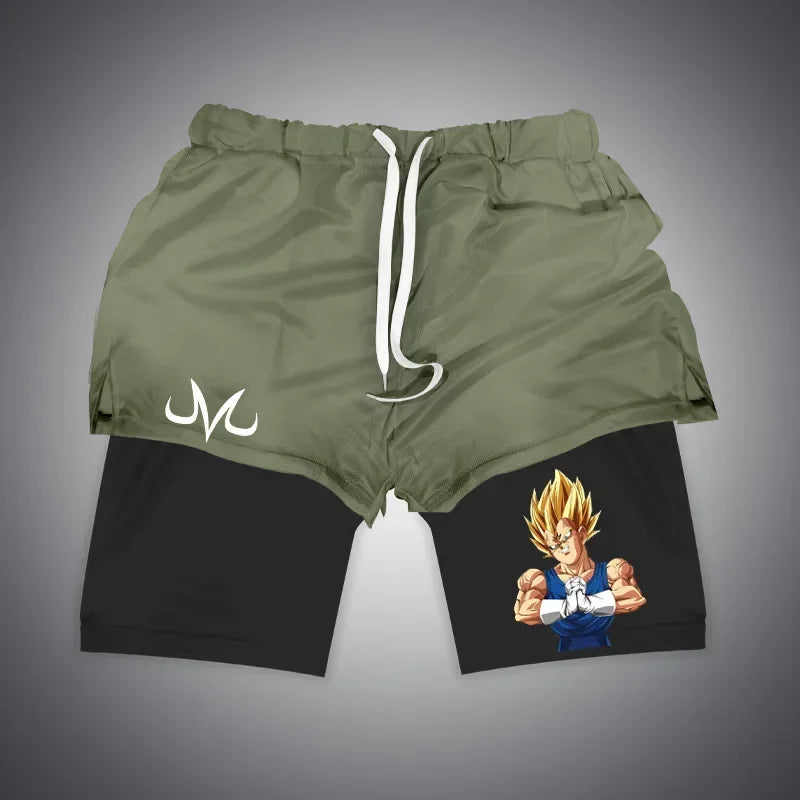 Anime Gym Shorts Double Layer 2-In-1