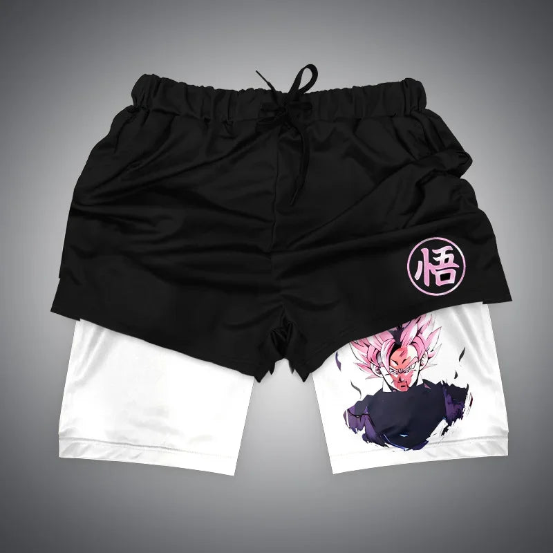 Anime Gym Shorts Double Layer 2-In-1