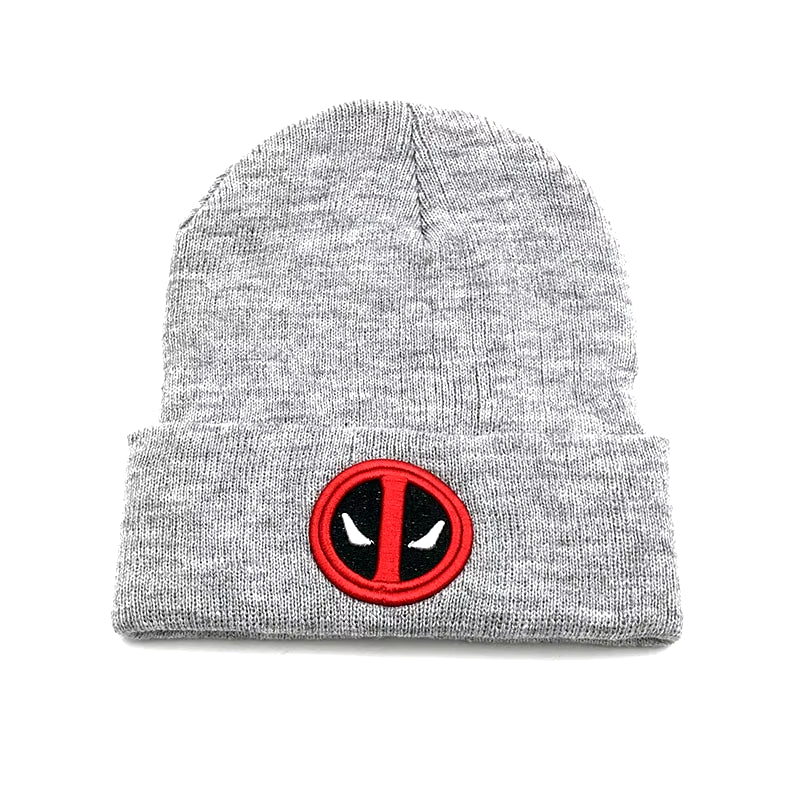 Deadpool Beanie Hat Superhero Women Men Deadpool Cosplay Hat Warm Adult Embroidery Hat Knitted Cap Christmas Gift Party Props