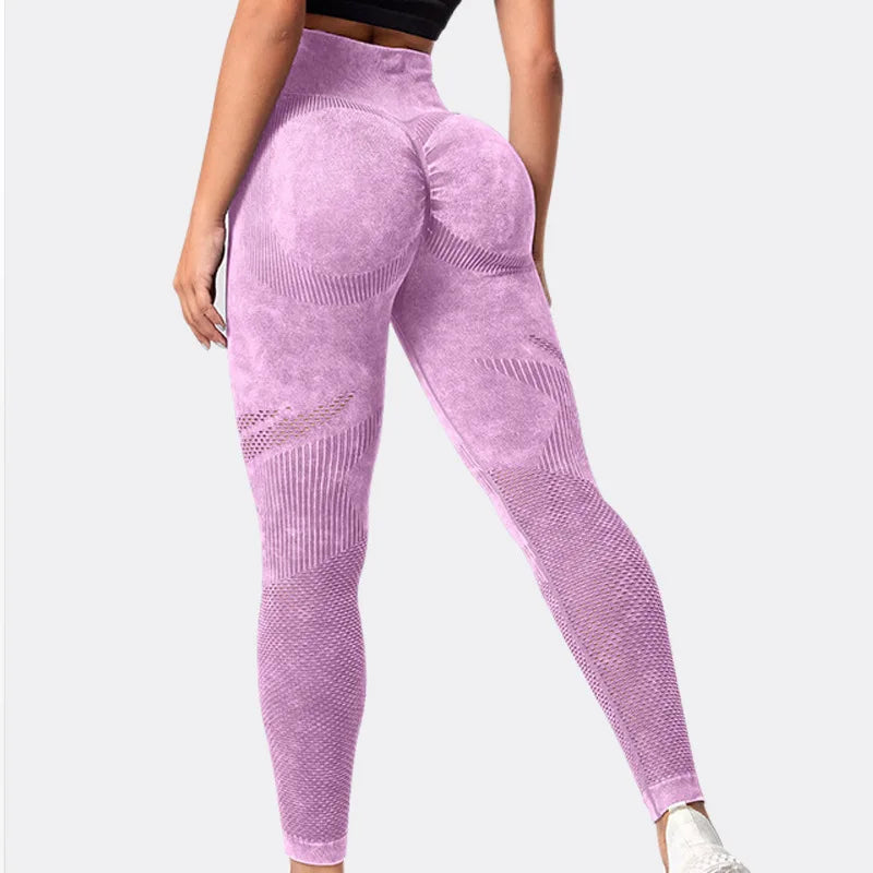 Women Seamless Leggings Washing Yoga Pants Bubble Butt Push up Fitness Legging High Waist Scrunch Tight Mujer Gym Legging