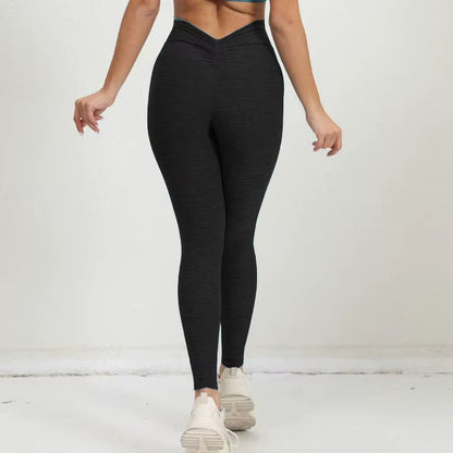 2024 1/2PCS V Back Lycra Pad Pocket Halter Sport Bra Yoga Set Squat Proof Scrunch Legging Workout Pant Gym Fitness Active Suits