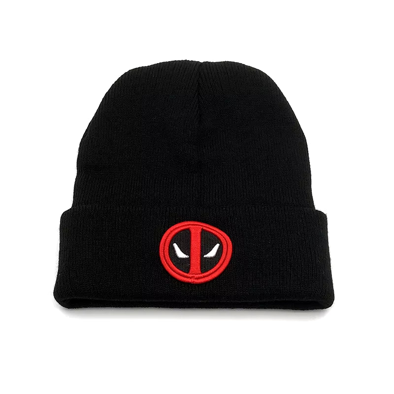 Deadpool Beanie Hat Superhero Women Men Deadpool Cosplay Hat Warm Adult Embroidery Hat Knitted Cap Christmas Gift Party Props