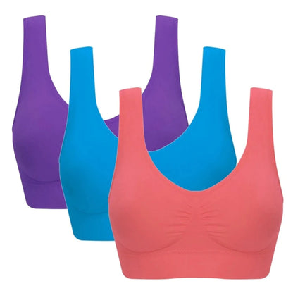 3 Pack plus Size Back Smoothing Bra Sport Running Bra Women Workout Bras Yoga Crop Tank Top Push up Brassiere